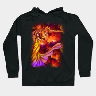 Girl With The Firey Unicorn Hoodie